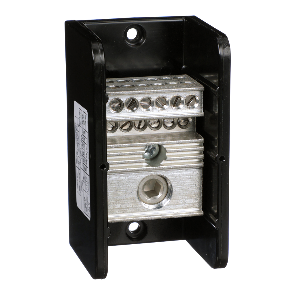9080LBA165112 – Power distribution block, Linergy, 1 pole, 1 line, 12 load, 380A Cu, 310A Al, 600V