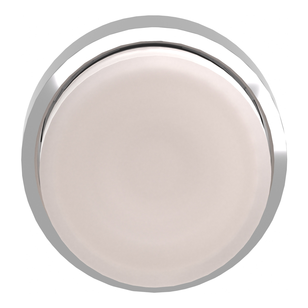 Mayer-DDS-Head for illuminated push button, Harmony XB4, metal, white projecting, 22mm, universal LED, spring return, plain lens-2