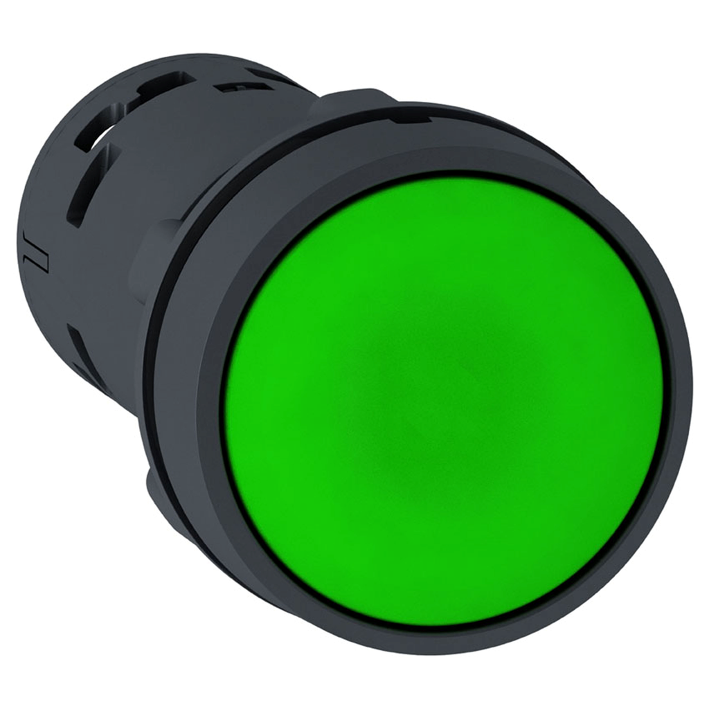 XB7NH31 – Monolithic push button, Harmony XB7, plastic, green, 22mm, push and push to release, unmarked, 1NO