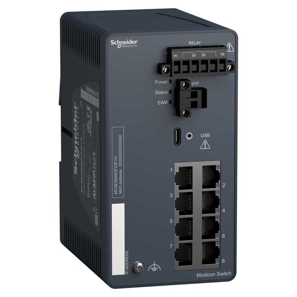 MCSESM083F23F1H – Modicon Extended Managed Switch – 8 ports for copper – Harsh