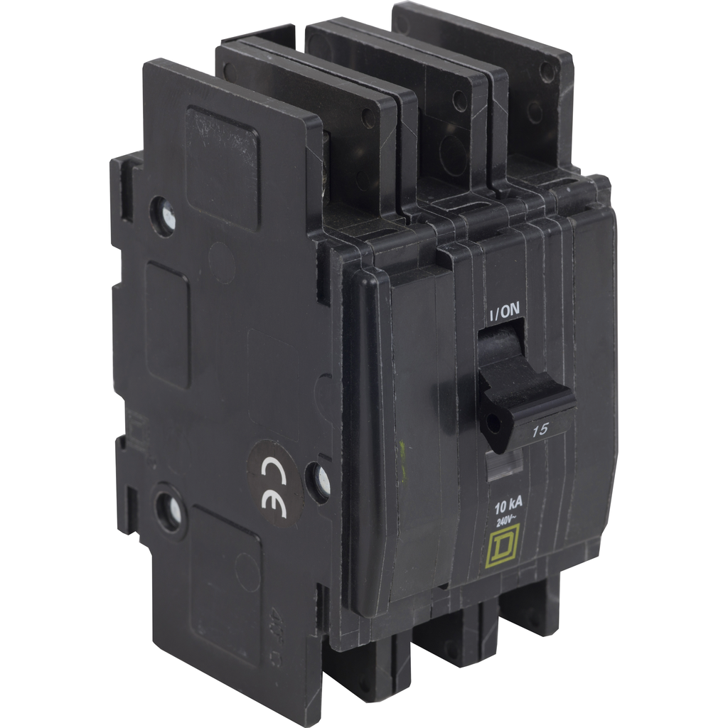 QOU345B – Mini circuit breaker, QOU, 45A, 3 pole, 240 VAC, 10kA, bulk pack