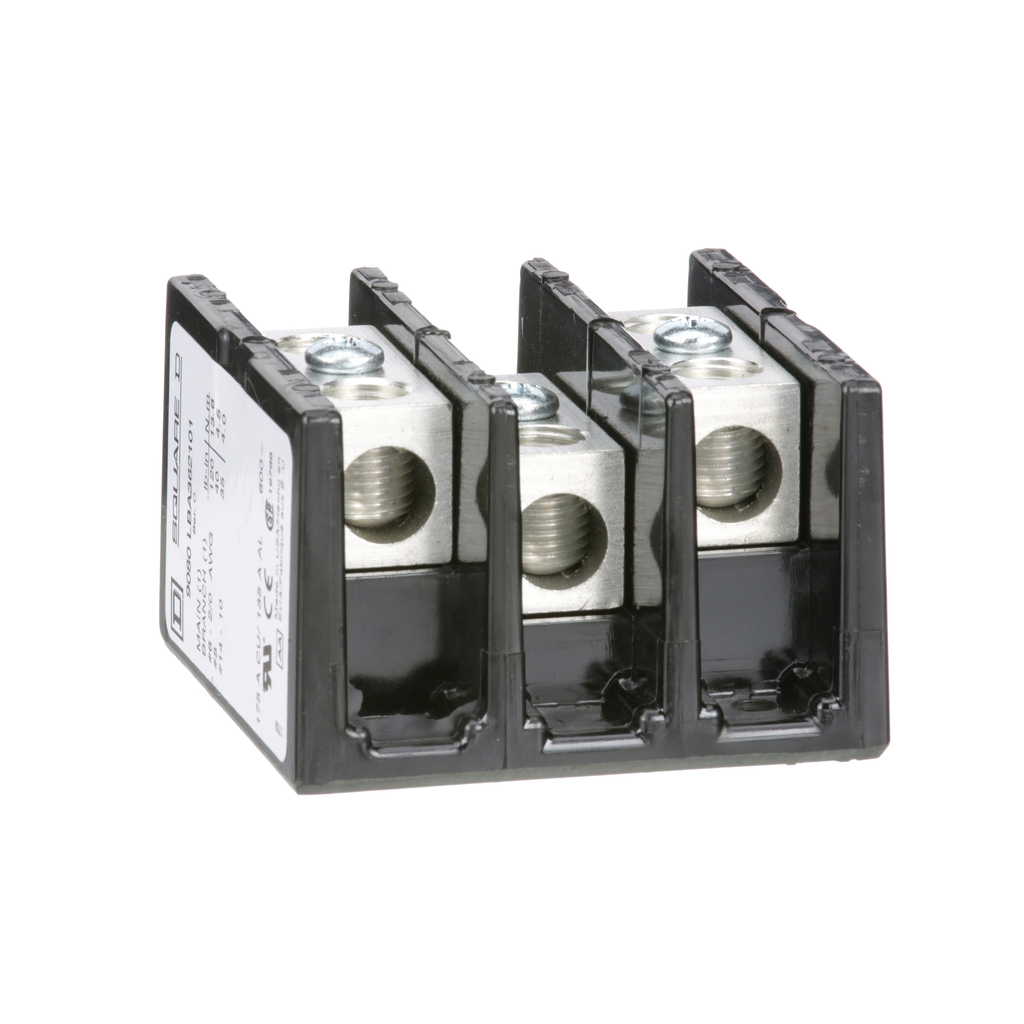 9080LBA362101 – Power distribution block, Linergy, 3 pole, 1 line, 1 load, 175A Cu, 135A Al, 600V