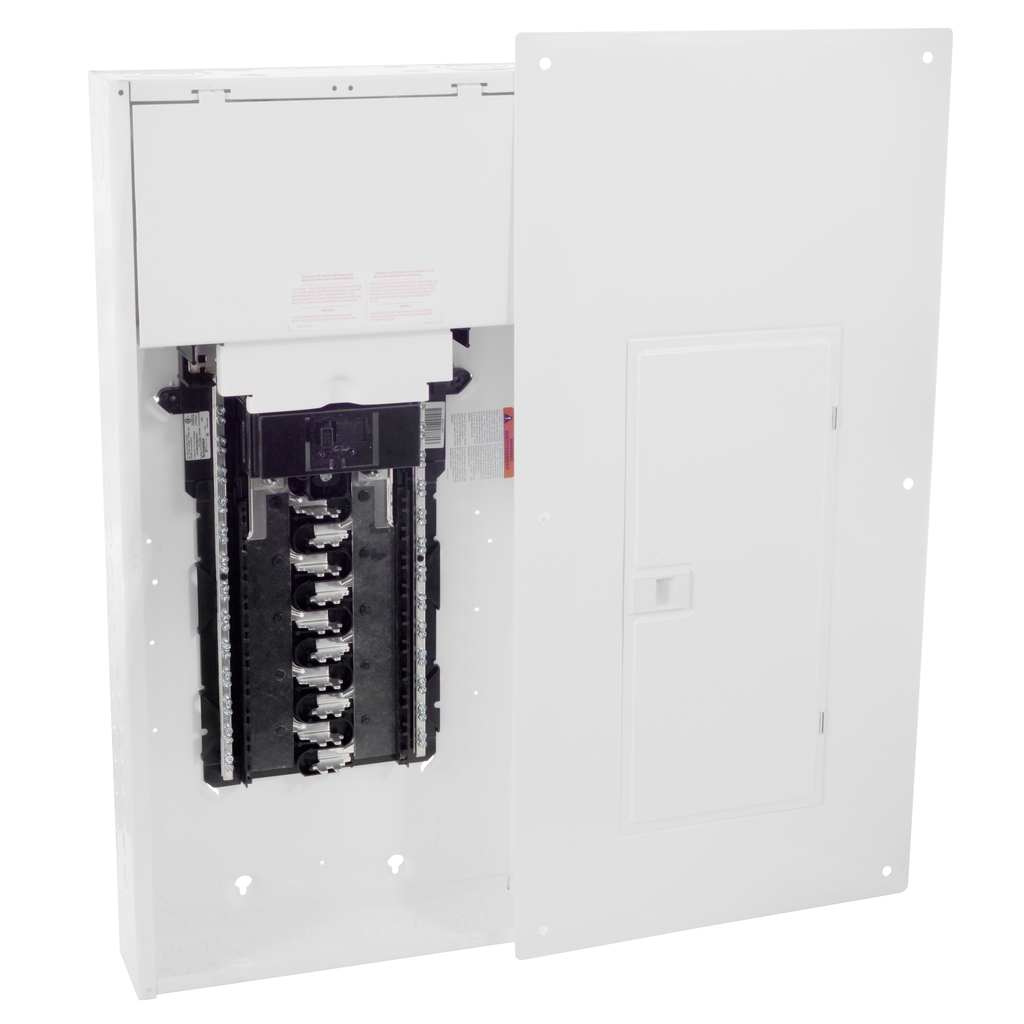 VCP2040 – Load center, Homeline, 1 phase, 20 spaces, 40 circuits, 200A convertible main breaker, PoN, NEMA1, gnd bar, combo cover