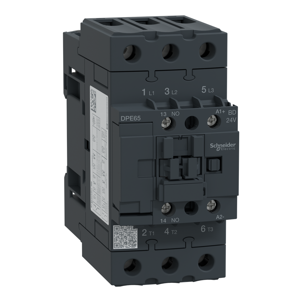 DPE65BD – IEC contactor,Easy TeSys DPE,nonreversing,65A,3P,40HP at 480V AC,24VDC coil