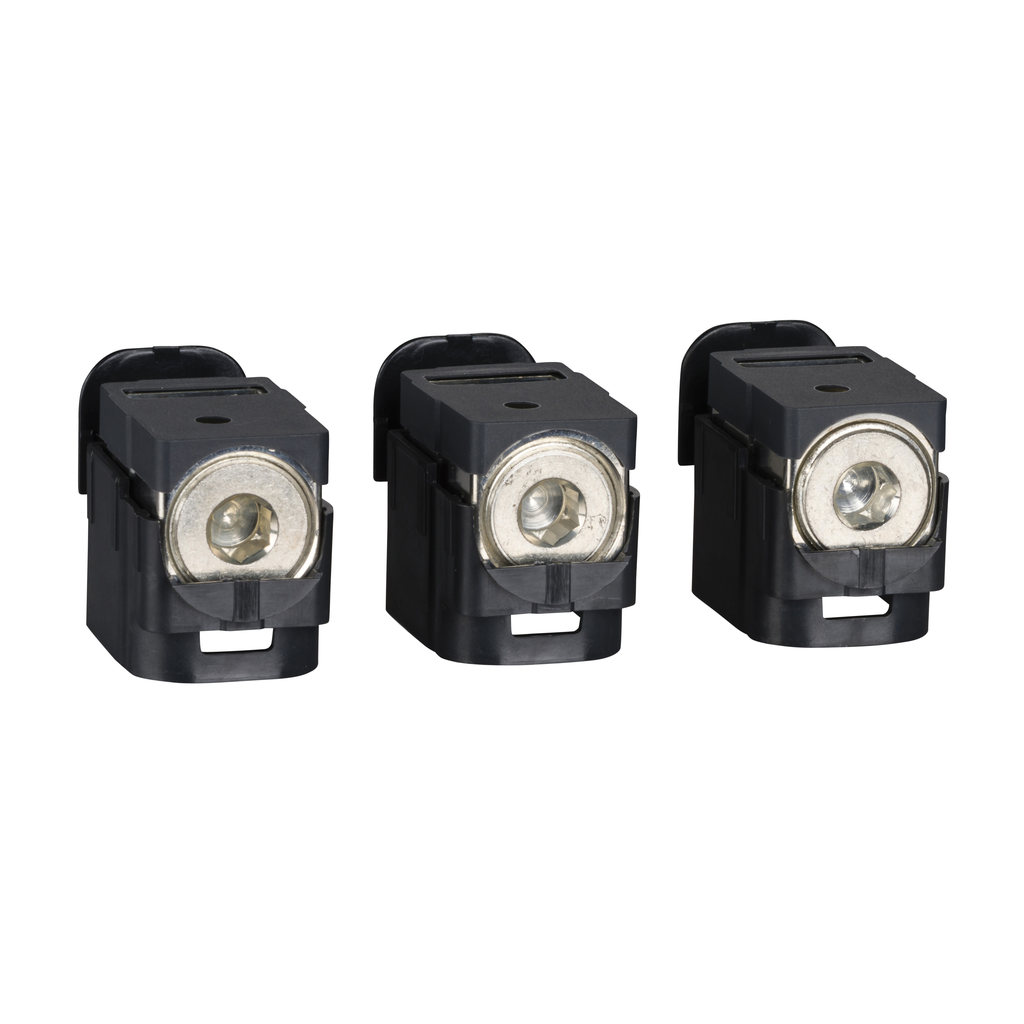 LV429227 – Aluminium bare cable connectors, ComPacT NSX, for 1 cable 25mm² to 95mm², 250A, set of 3 parts