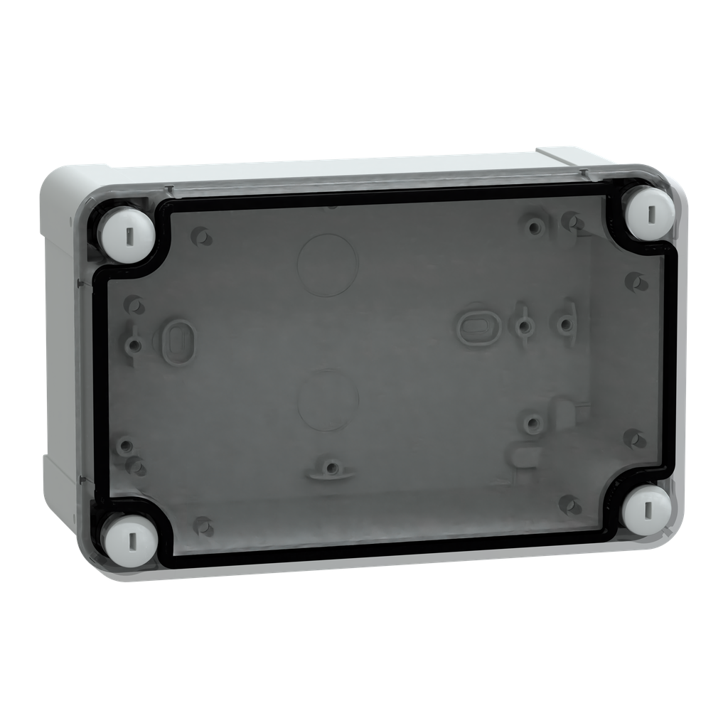 NSYTBS19128T – ABS box IP66 IK07 RAL7035 Int.H175W105D80 Ext.H191W121D87 Transp.cover H20