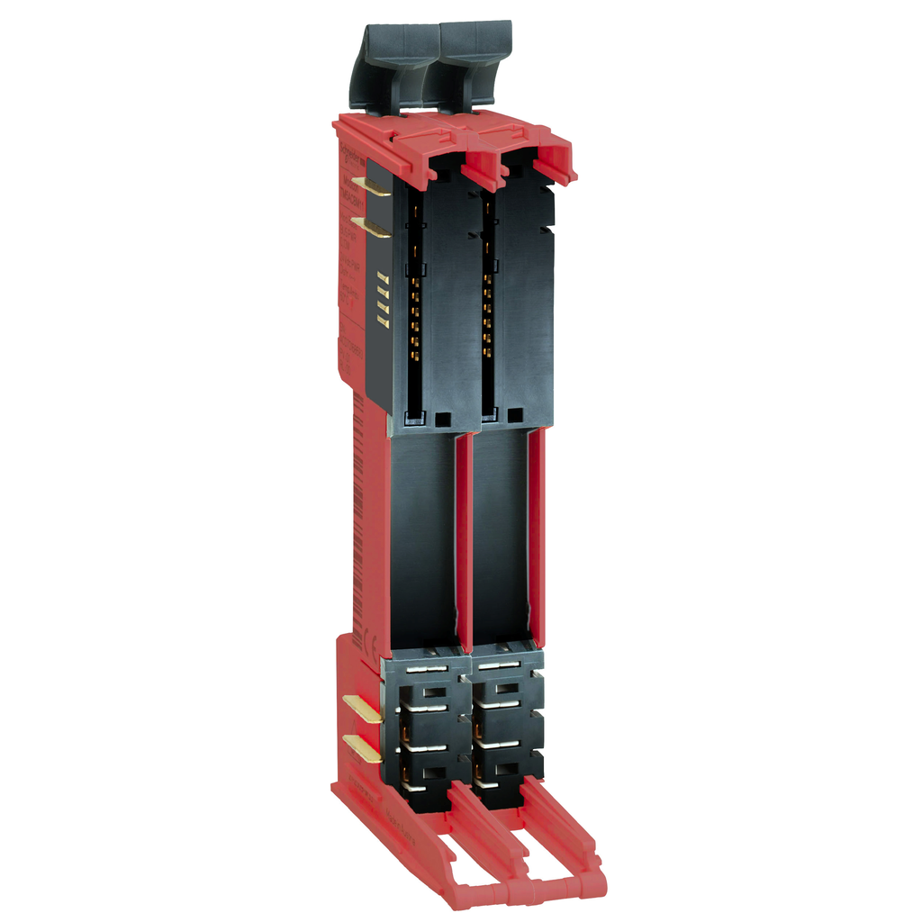 TM5ACBM4FS – Modicon TM5, Safety coded bus base, 24 V DC, internal I/O, red, quantity 1
