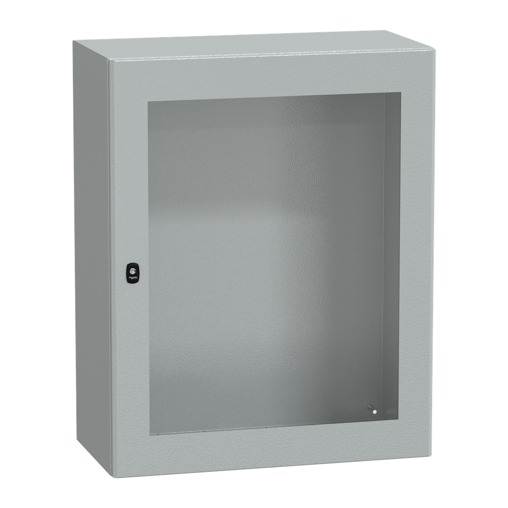 NSYS3D10840T – Wall mounted steel enclosure, PanelSeT S3D, transparent door, without mounting plate, 1000x800x400mm, IP66, IK08