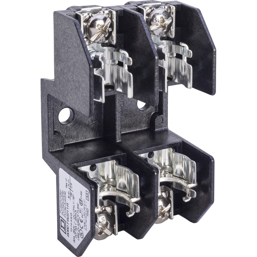 Product image for Square D 9080FB2211R 30 Amp 250 Volt 2-Pole Thermoplastic Class R Standard Terminal Block Fuse Holder
