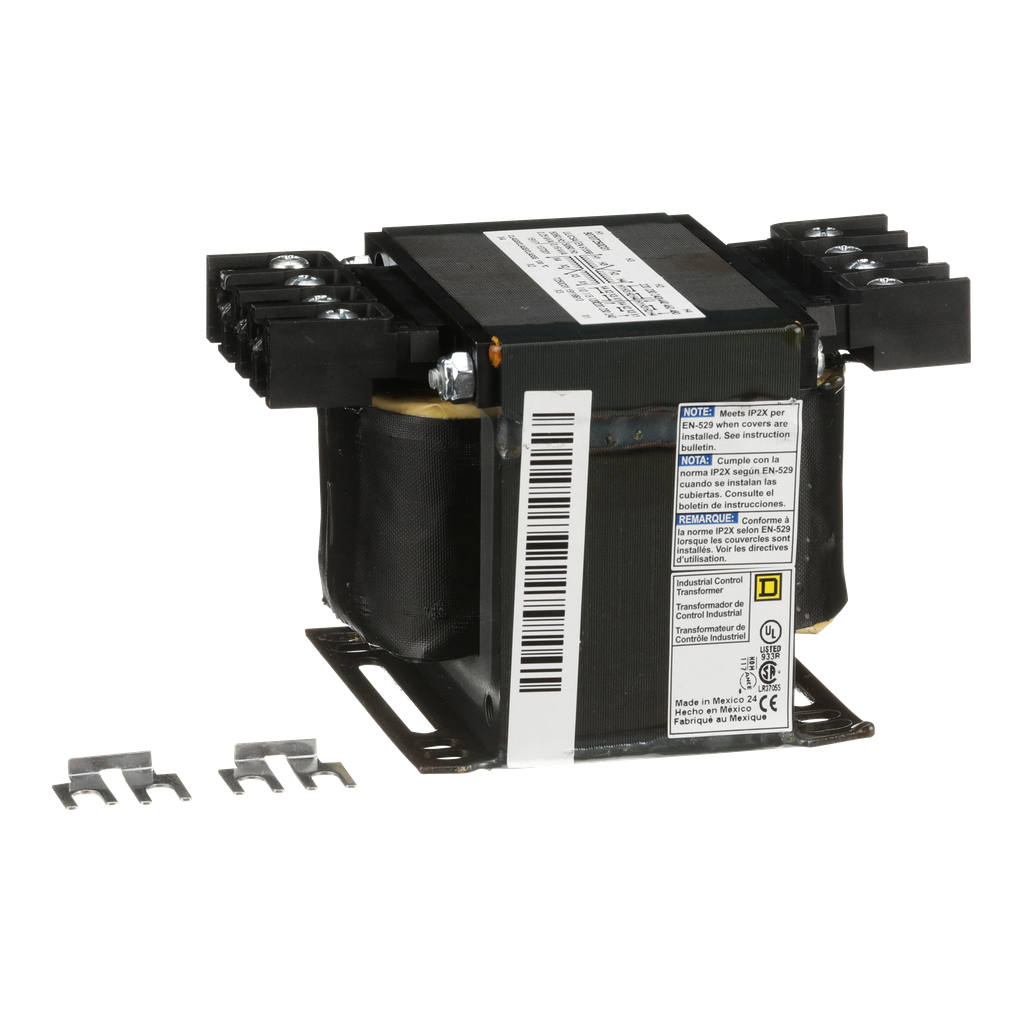 9070T250D31 – Transformer, Type T, industrial control, 250VA, 1 phase, 240x480V primary, 120/240V secondary, 80C rise