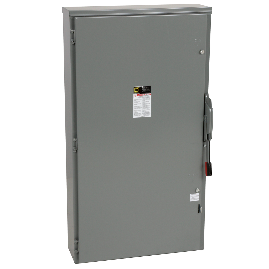 H366R – Safety switch, heavy duty, fusible, 600A, 3 wire, 3 pole, 500hp, 600VAC/DC, NEMA 3R