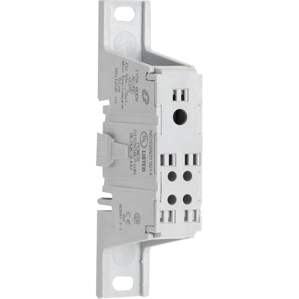 NSYEBAD11614 – Power distribution block, Linergy, enclosed, 115A CU, 600V, 1 line side lug, 4 load side lug, AL lug