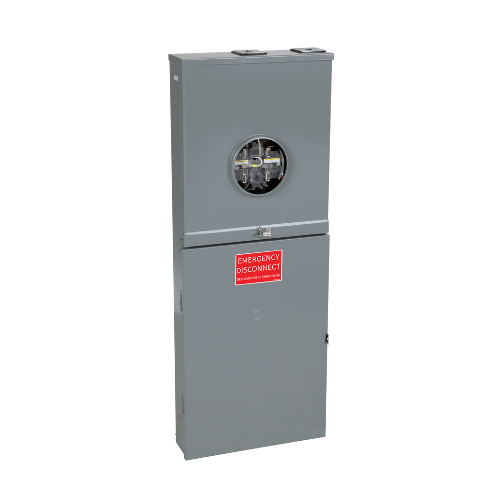 RC3040M200SL – All in one, Homeline, combination service entrance, ringless socket, 200A, surface, 30 spaces, 40 circuits, 22kA SCCR, OH, UG,  lever bypass