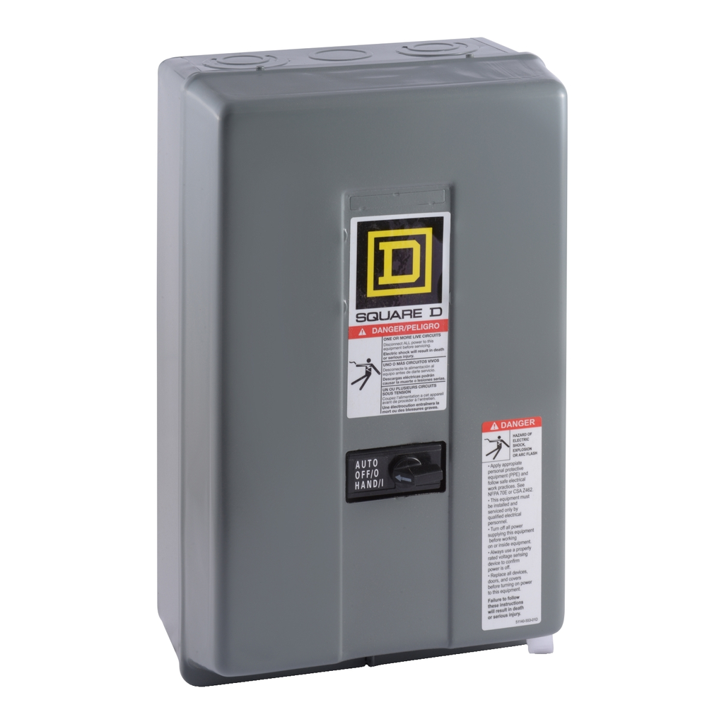 Product image for Square D 8903LXG30V02CR6 110/120 VAC 30 Amp 3-Pole NEMA 1 Mechanically Held Lighting Contactor