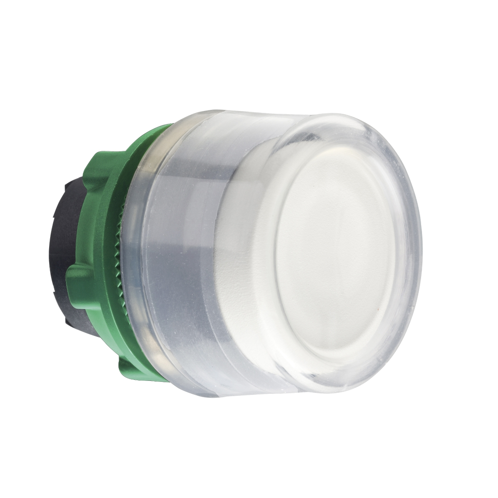 Mayer-DDS-Harmony XB5, Push button head, plastic, flush, white, 22mm, spring return, clear boot, unmarked, grey bezel-1
