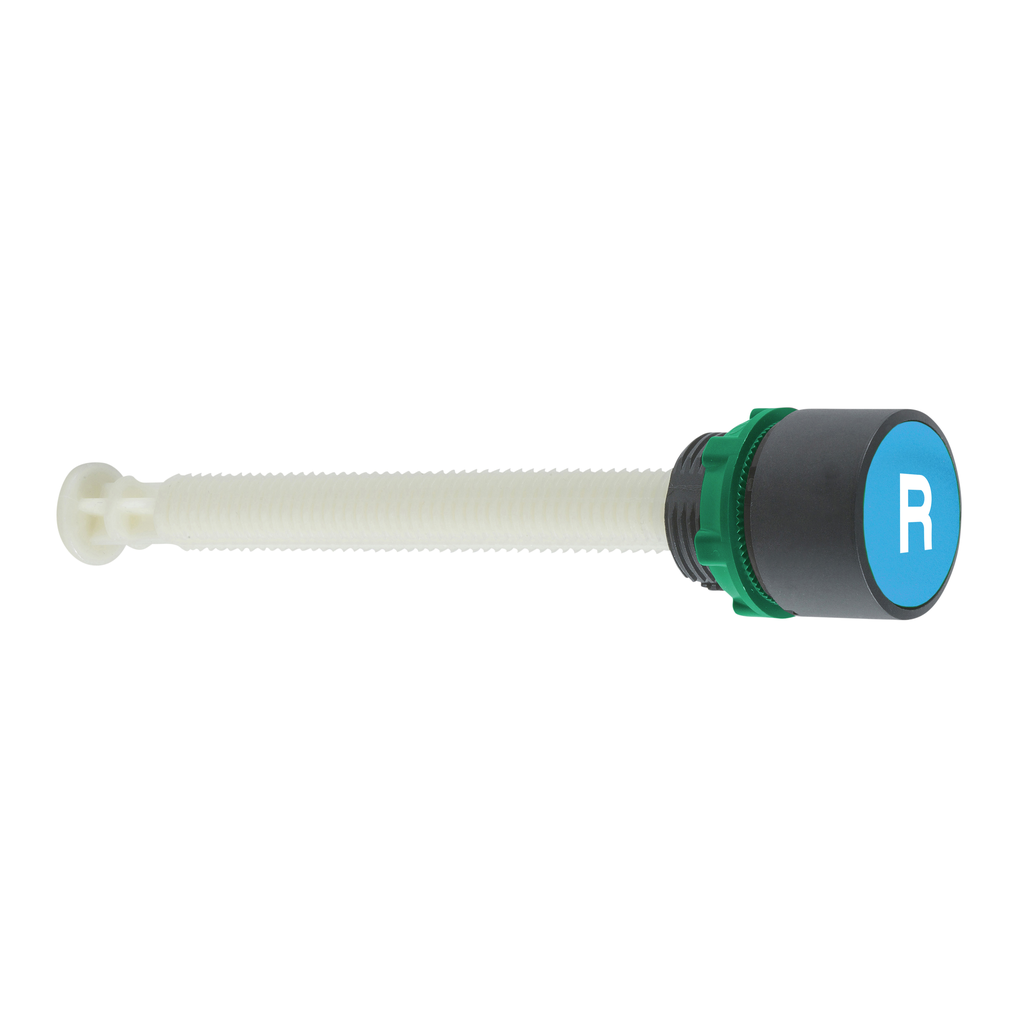 XB5AA86102 – Pushs button reset for 17…120mm actuation distance, Harmony XB5, plastic, flush, blue, 22mm, marked R