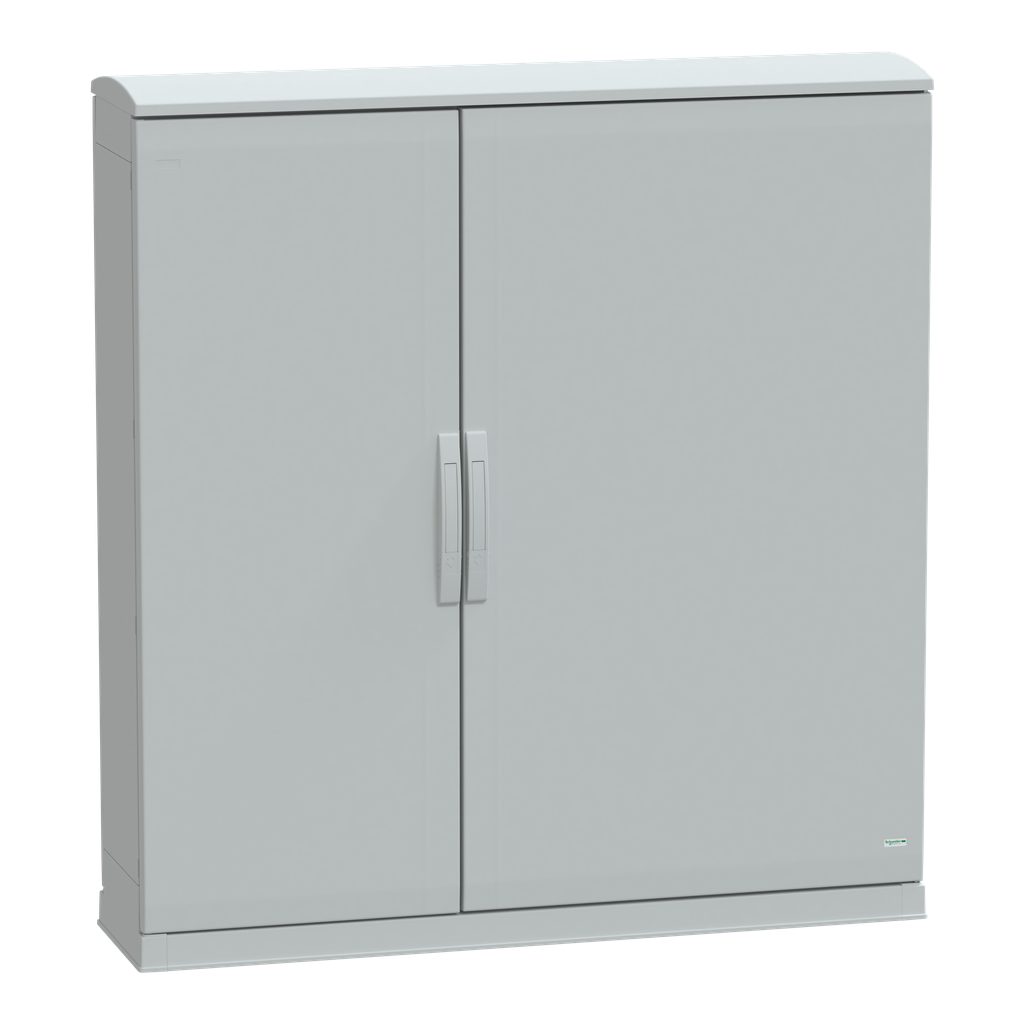 NSYPLAZT12123G – Floor standing polyester enclosure, Thalassa PLA, open bottom, ventilated canopy, 1250x1250x320mm, IP44, IK10