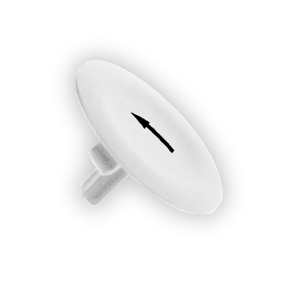 Mayer-DDS-Cap for push button head, Harmony XB4, plastic, white, 22mm, black marked arrow-1
