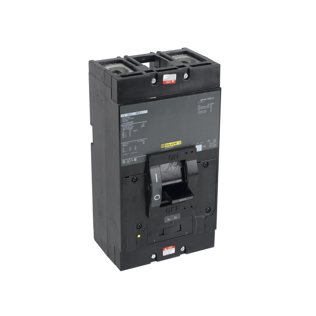 LAL26400WB – Circuit breaker, LA, 400A, 2 pole, 600VAC, 22kA, 250VDC, 10kA, lugs, walking beam