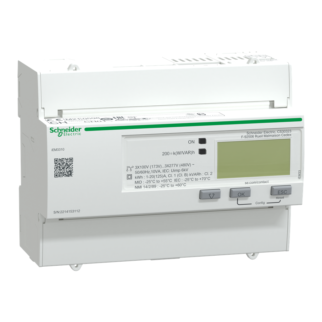 A9MEM3310 – iEM3310 energy meter – 125 A – 1 pulse O – MID