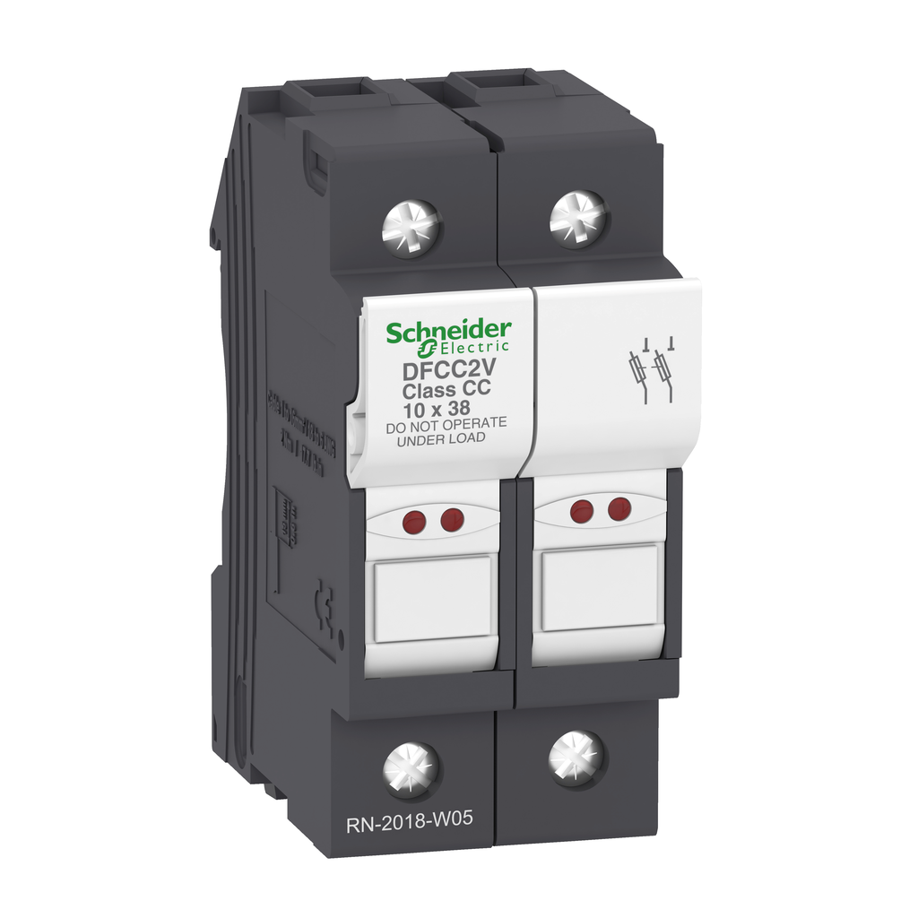 DFCC2V – Fuse carrier, TeSys DF, 2P, 30A, 600VAC, fuse class CC, blown fuse indicator