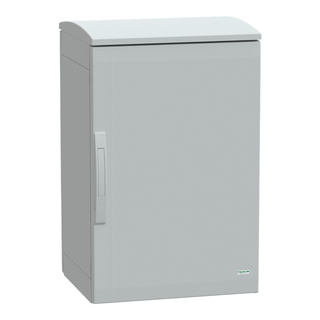 NSYPLAT754G – Floor standing polyester enclosure, Thalassa PLA, plain door, ventilated canopy, 750x500x420mm, IP44, IK10