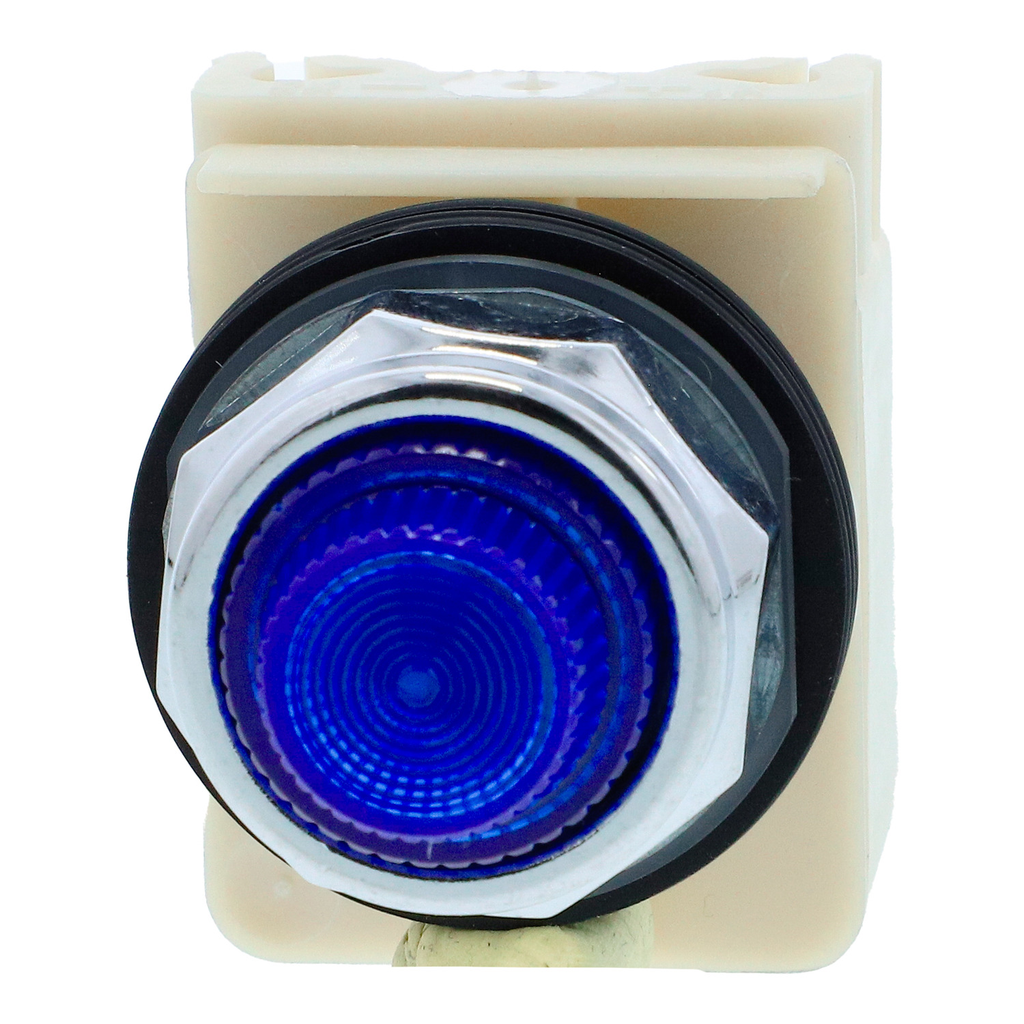 Mayer-DDS-Pilot light, Harmony 9001K, metal, polycarbonate, fresnel, blue, 30mm, LED blue, 120V-2