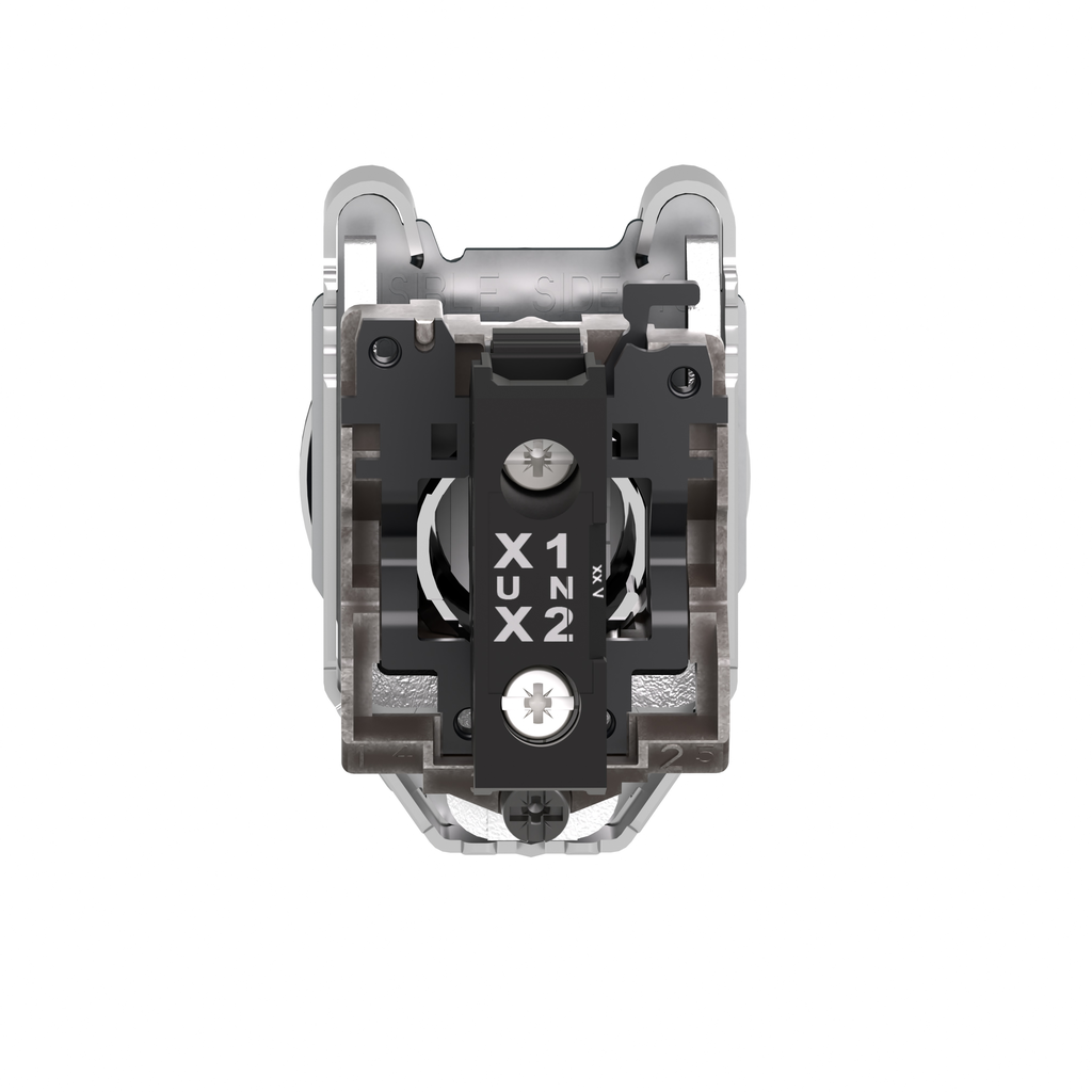 XB4FVG6 – Pilot light, Harmony XB4,metal, blue flush mounted, 30mm, plain lenswith universal LED, 110…120V AC