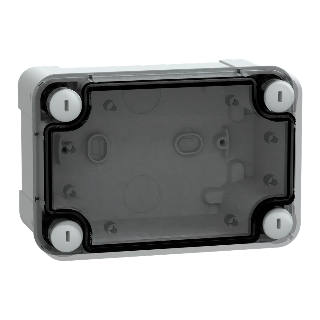 NSYTBS1397T – ABS box IP66 IK07 RAL7035 Int.H125W80D65 Ext.H138W93D72 Transp.cover H20