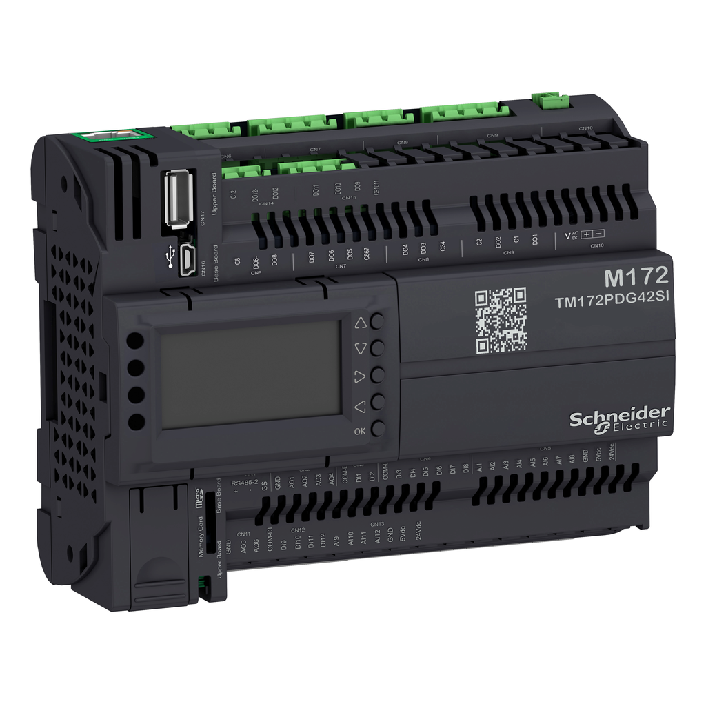 TM172PDG42SI – Controller, Modicon M171/M172/M173, performance, display, 42 IO, Ethernet, solid state relay