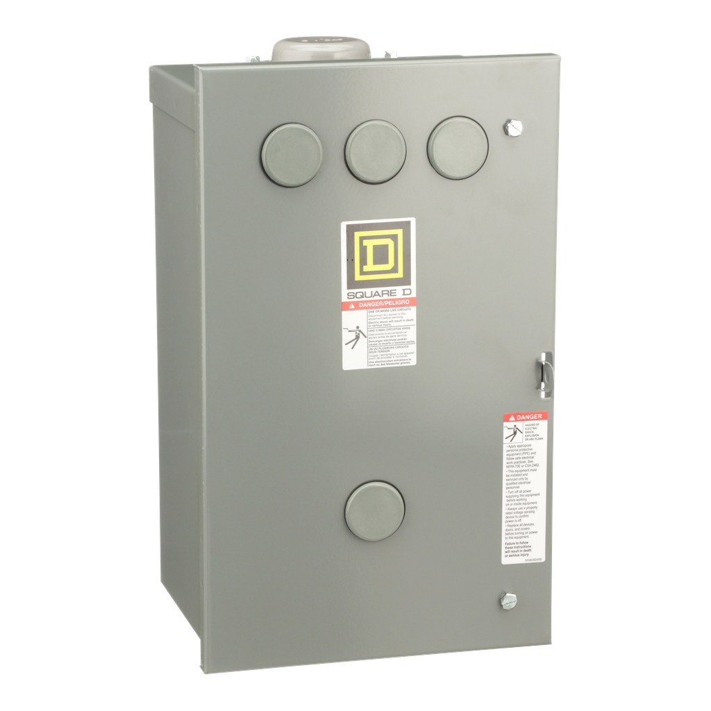 8903LH20V02 – Contactor, Type L, multipole lighting, electrically held, 30A, 2 pole, 600V, 110/120VAC 50/60Hz coil, NEMA 3R