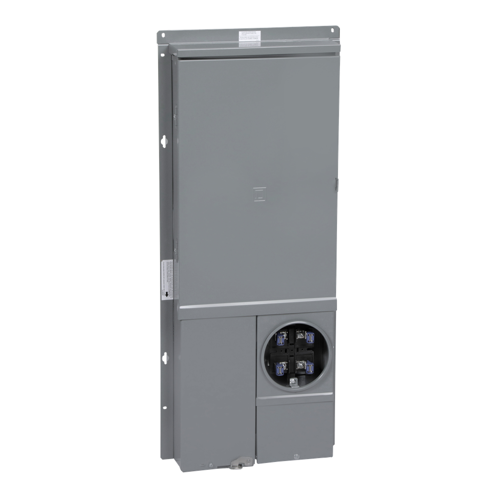 SC816F200PF – Meter mains, Homeline, CSED, ringed socket, 200A, outdoor semi flush mount, maximum 8 spaces, 16 circuits, no bypass