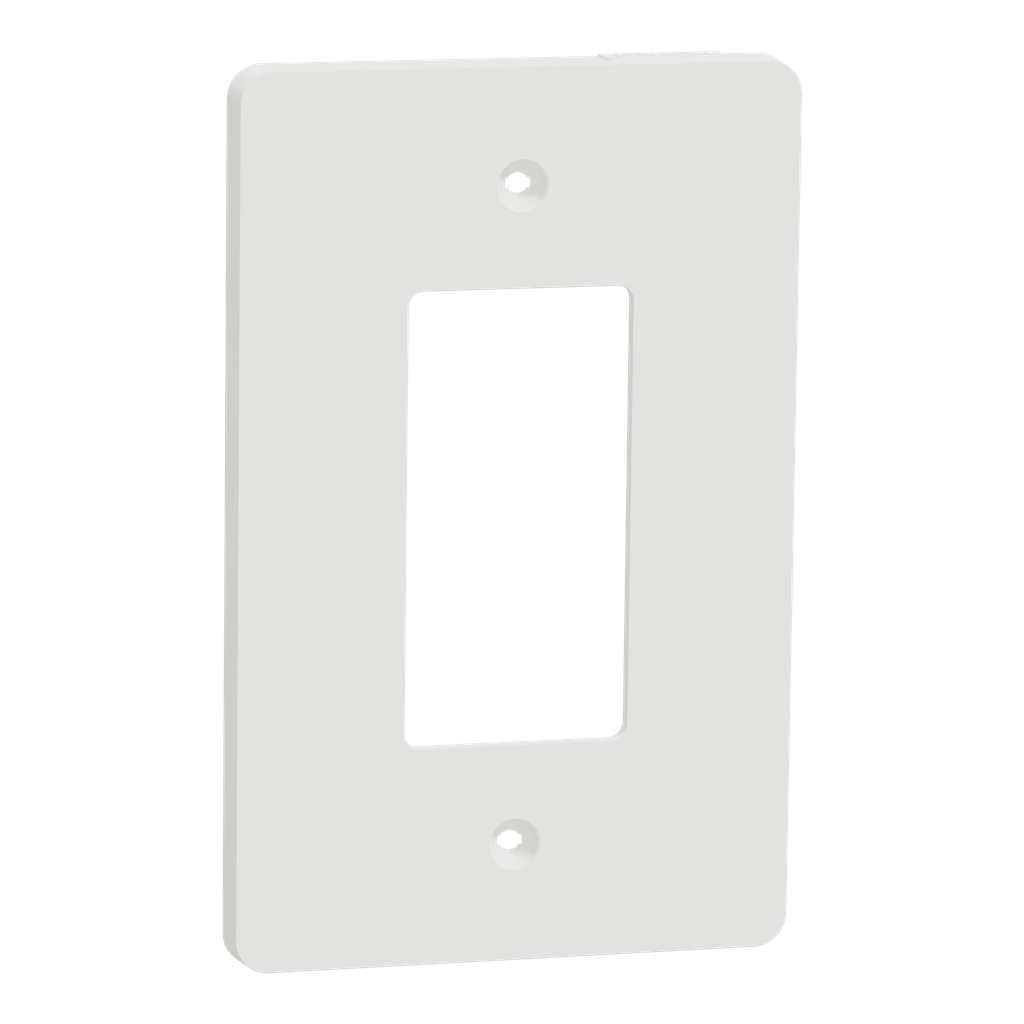 SQWS141001WH – Cover frame, X Series, 1 gang, screw fixed, mid sized plus, white, matte finish