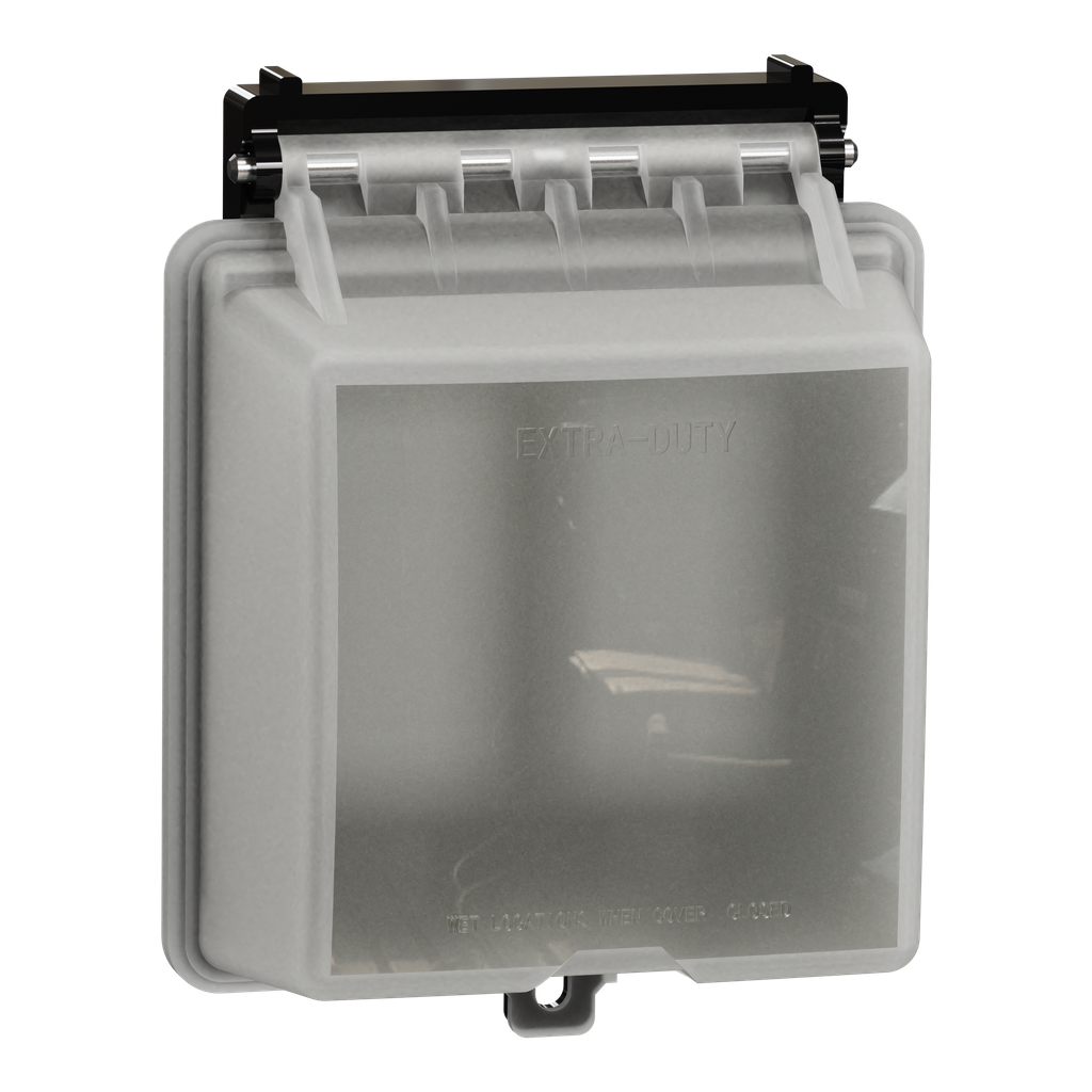SQWS83121XX – Cover, X Series, weatherproof, 2 gangs, transparent, vertical mounted, matte finish