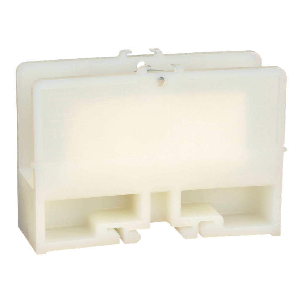 9080GE6 – Terminal block, Linergy, box connector, natural colored block, 255A, 600V