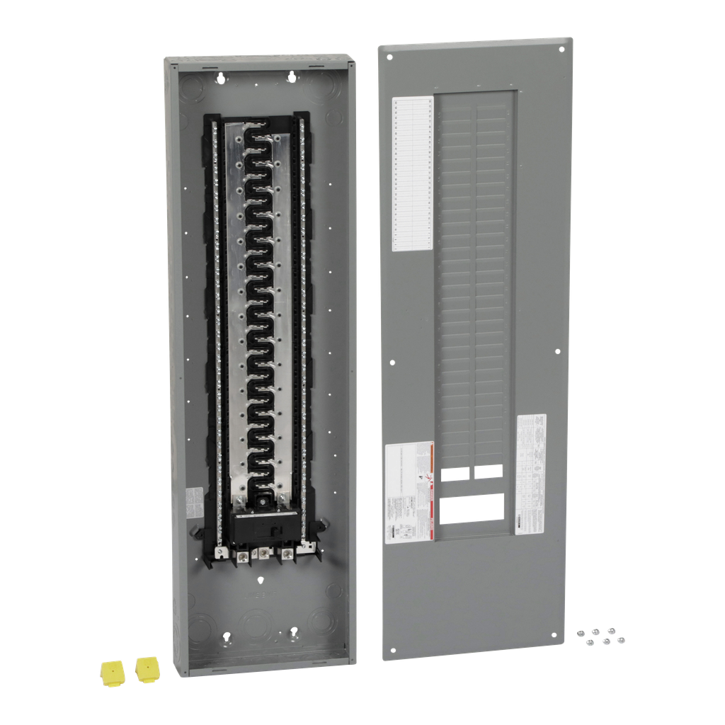 HOM60120M200PC – Load center, Homeline, 1 phase, 60 spaces, 120 circuits, 200A convertible main breaker, PoN, NEMA1, combo cover
