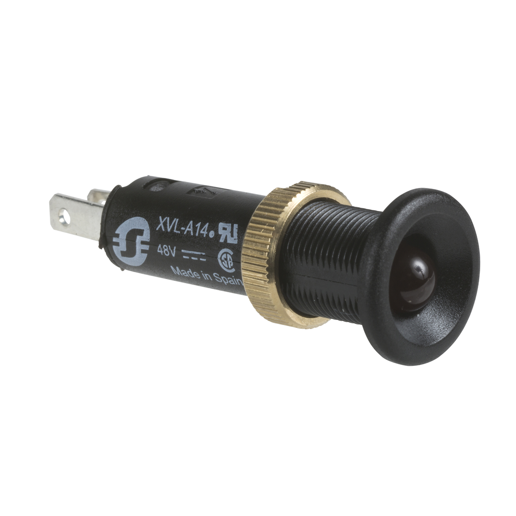 XVLA134 – Pilot light, Harmony XVL, plastic, red, 8mm, protruding LED, faston connectors, 24V DC