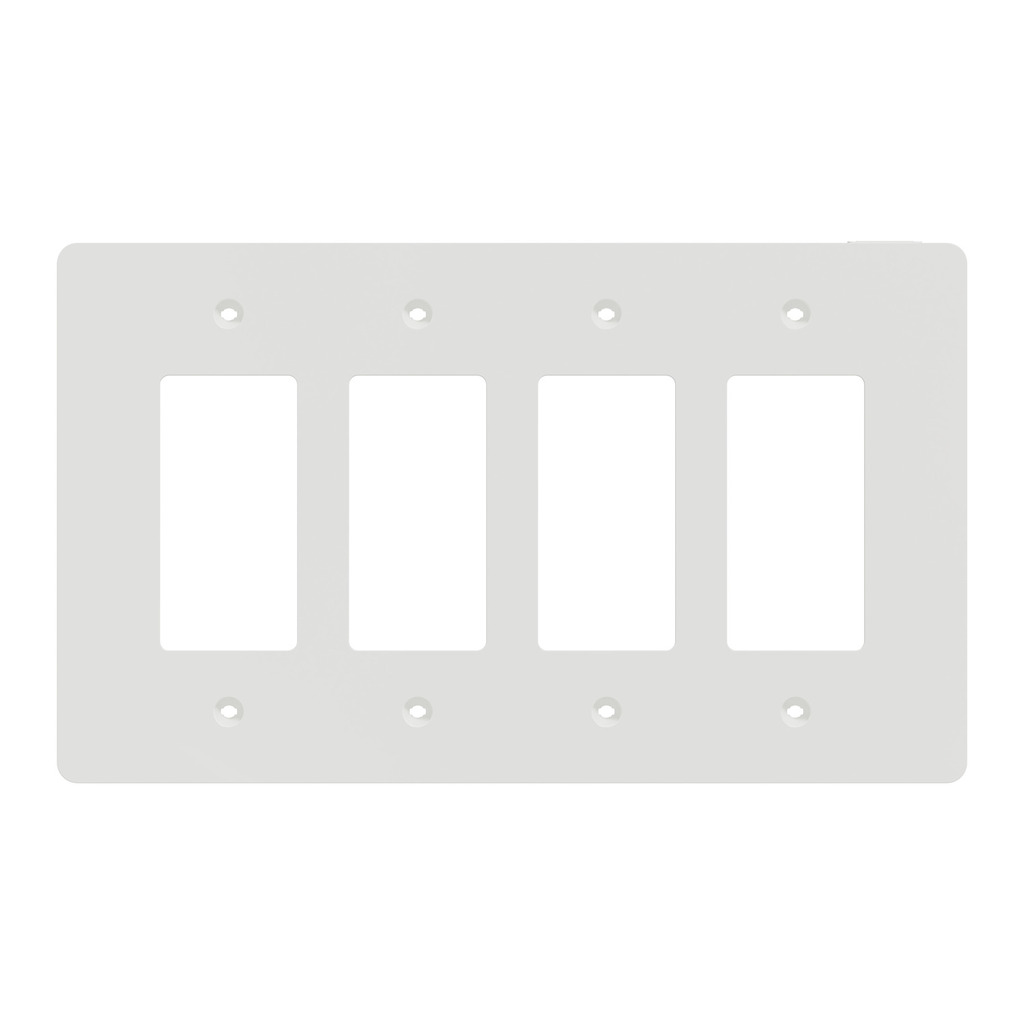Mayer-DDS-Cover frame, X Series, 4 gangs, screw fixed, mid sized plus, white, matte finish-2