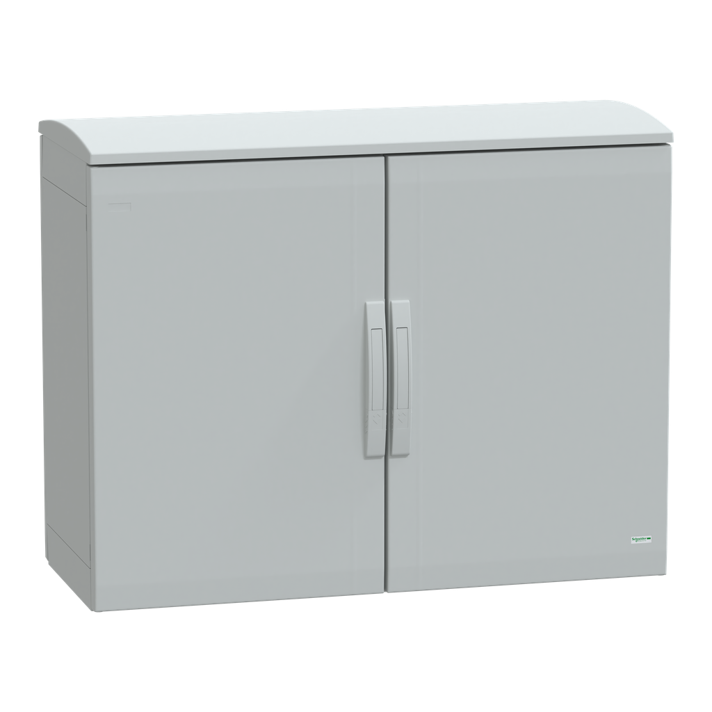 NSYPLAT7104G – Floor standing polyester enclosure, Thalassa PLA, plain door, ventilated canopy, 750x1000x420mm, IP44, IK10