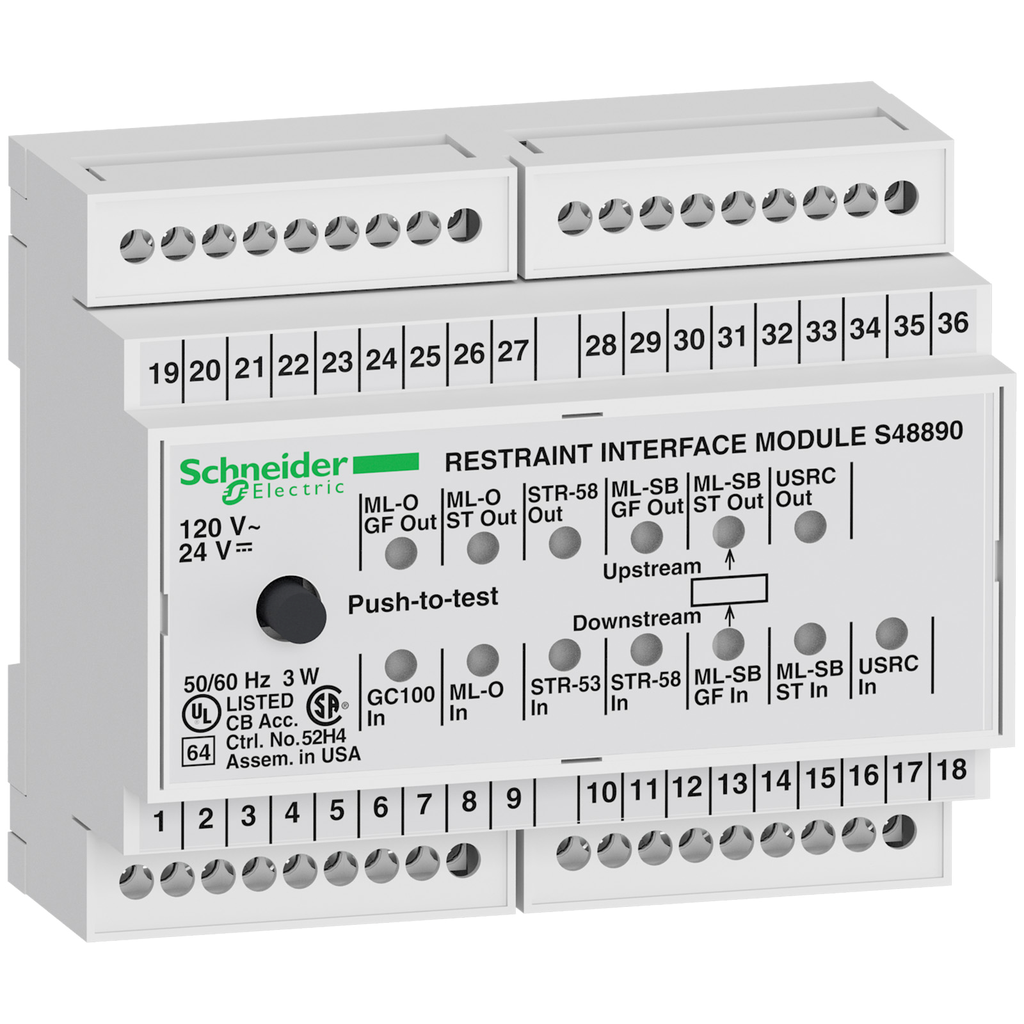 LV848892SP – Restraint interface module (RIM) , MasterPact MTZ, ZSI zone selective interlocking, ANSI 78, spare part
