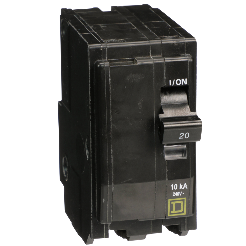 QO220H – Mini circuit breaker, QO, 20A, 2 pole, 120/240VAC, 10kA, plug in