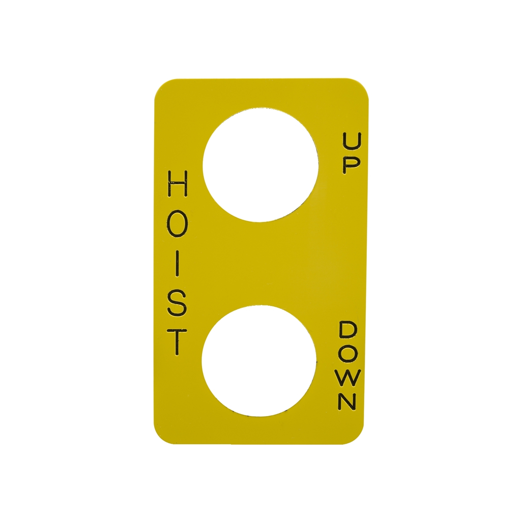 Mayer-DDS-Legend plate, Harmony 9001SK, 30mm, for control station, yellow, black marked CUSTOM-1