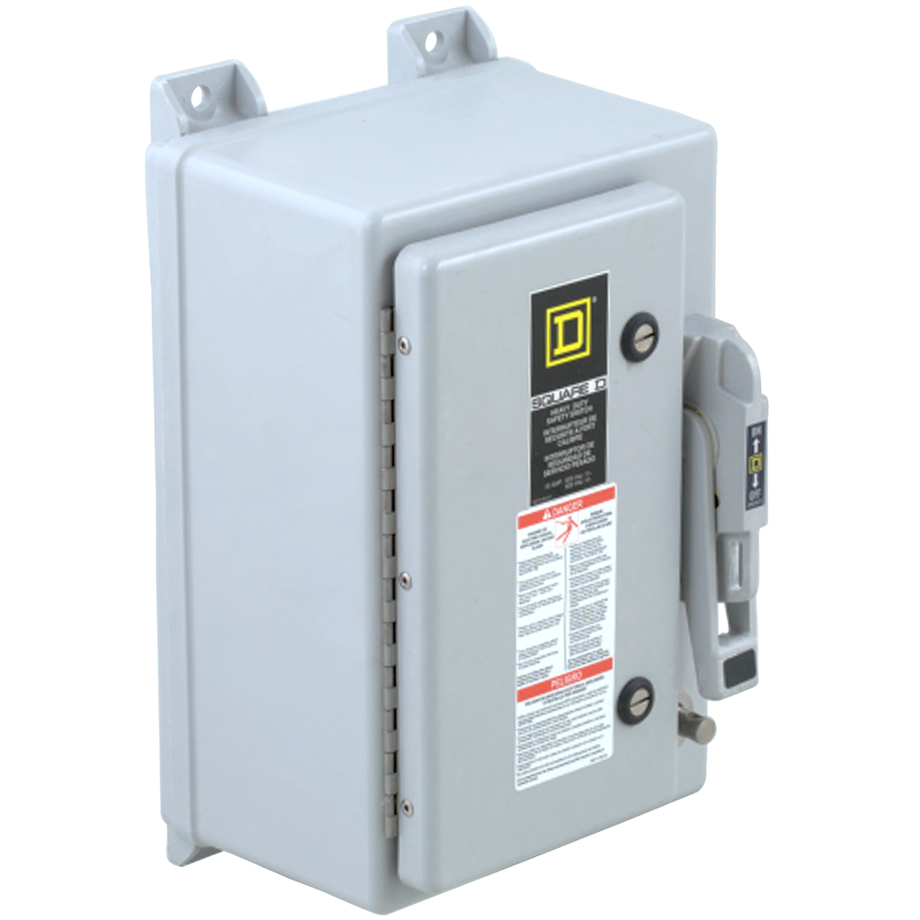 HU364DF – Safety switch, heavy duty, non fusible, 200A, 3 pole, 150HP, 600V AC/DC, NEMA 4X, fiberglass reinforced polyester