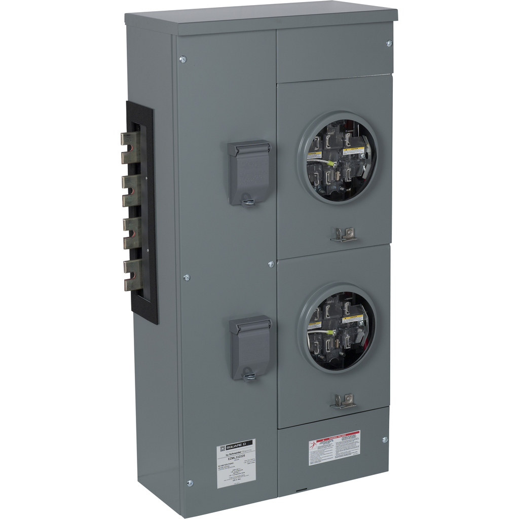 EZML332225CU – Branch unit, EZ Meter-Pak, 225A, 2 x 7 jaw sockets, 208Y/120VAC, lever bypass, ringless, 1200A Cu busbar