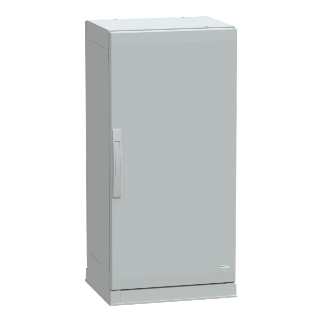 NSYPLAZ1054G – Floor standing polyester enclosure, Thalassa PLA, plain door, open bottom, 1000x500x420mm, IP54, IK10
