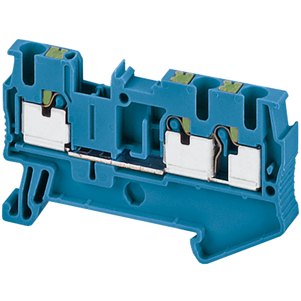 NSYTRP23BL – Terminal block, Linergy TR, push-in type, feed through, 3 points, 2.5mm², blue, set of 50