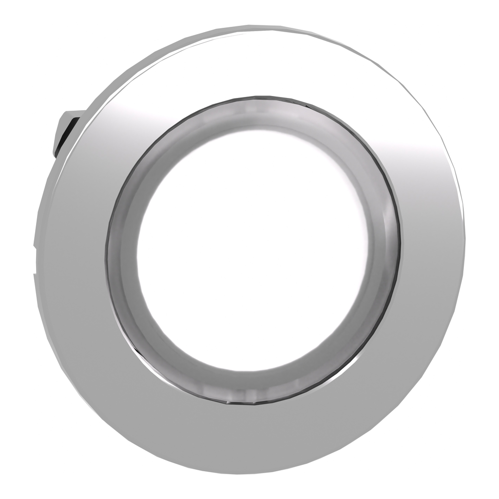 ZB4FH013 – Head for illuminated push button, Harmony XB4, metal, white flush mounted, 30mm, universal LED, unmarked