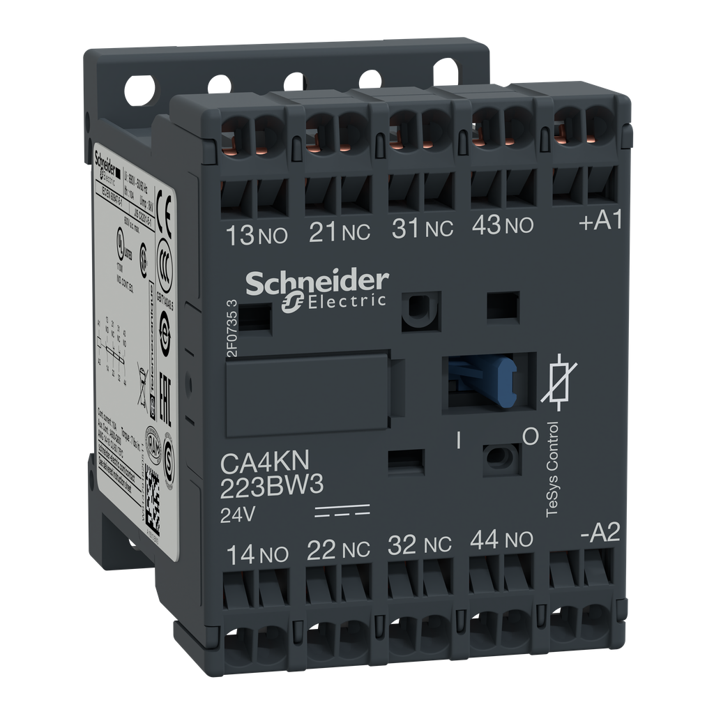 CA4KN223BW3 – Control relay, TeSys K, 2 NO   2 NC, lt or eq to 690V, 24VDC low consumption coil