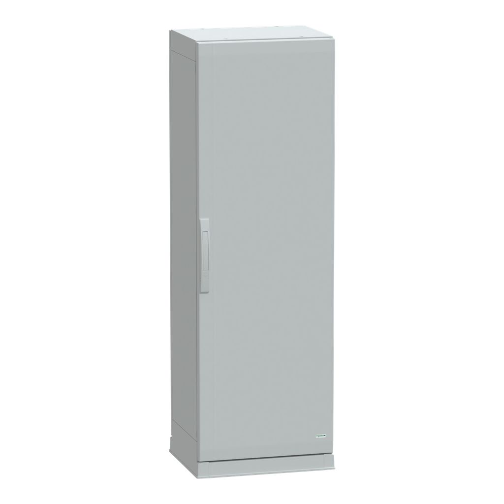 NSYPLAZ1554G – Floor standing polyester enclosure, Thalassa PLA, plain door, open bottom, 1500x500x420mm, IP54, IK10