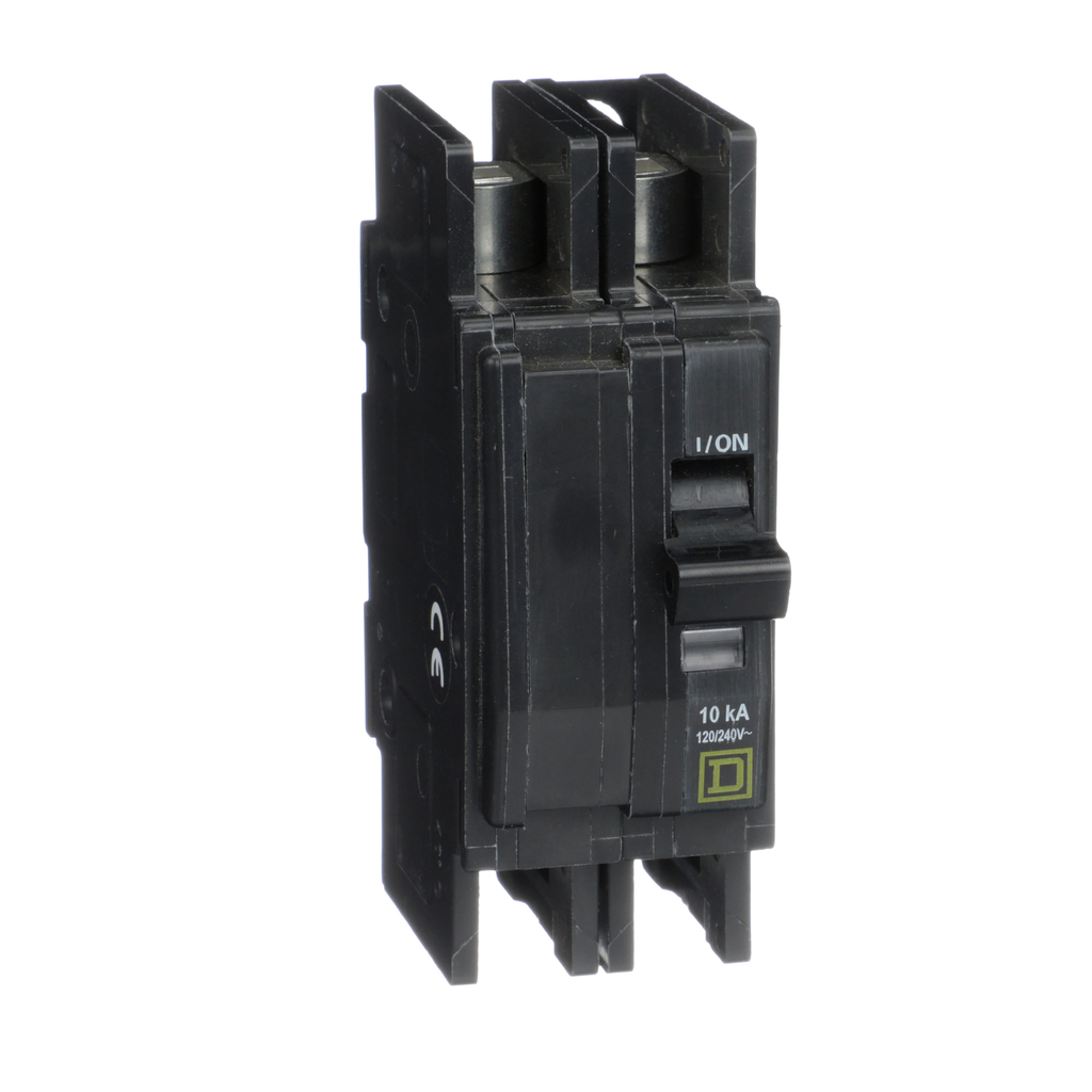 QOUR245 – Mini circuit breaker, QOU, 45A, 2 pole, 120/240 VAC, 10kA, field reversible lugs